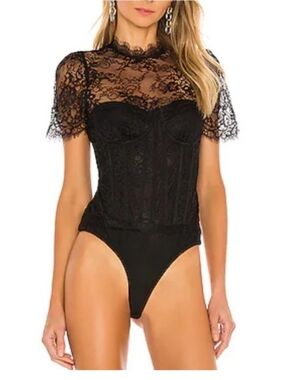 Astr The Label Black Lacie Body Suit Size Small